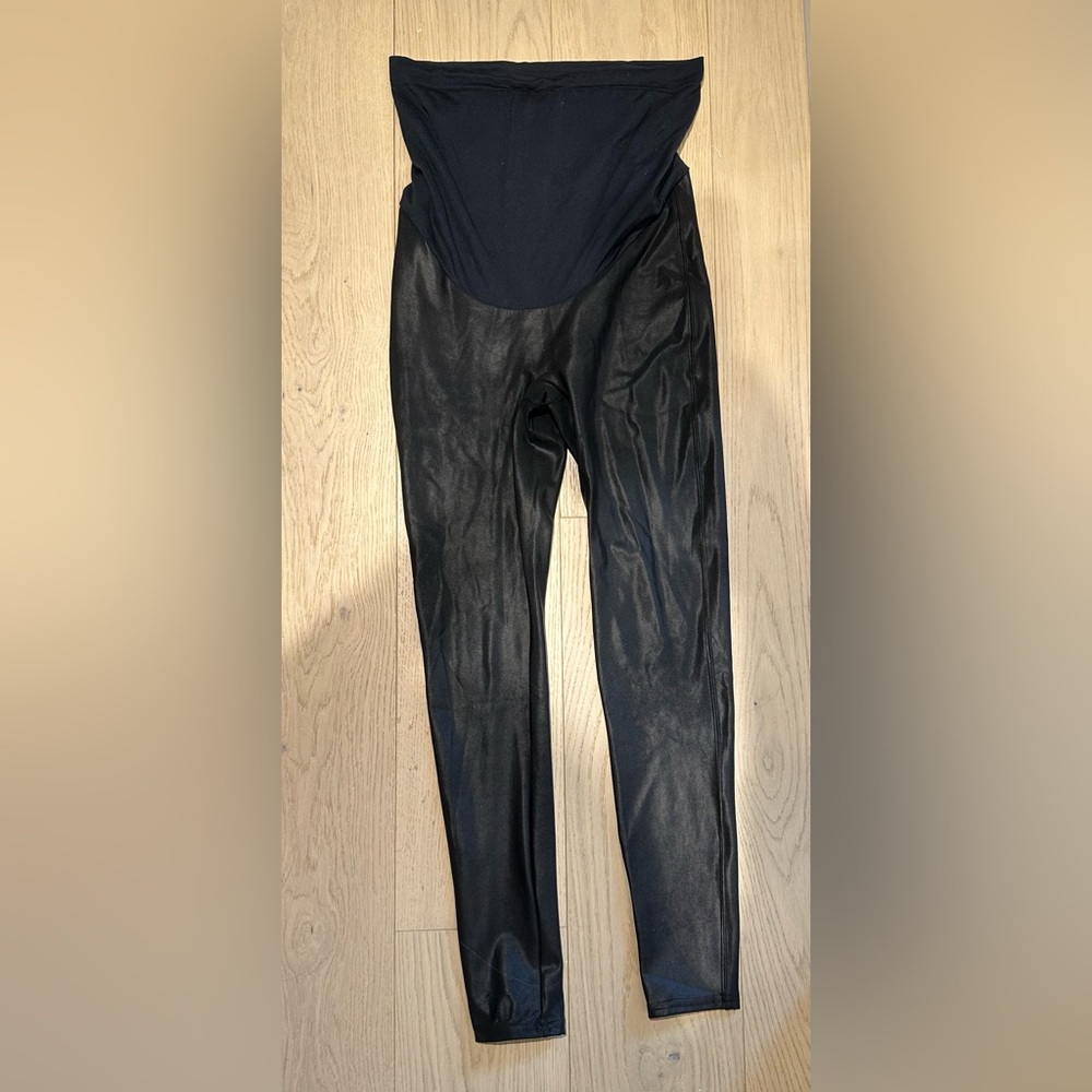 Spanx maternity leather legging - worn once, size Large
